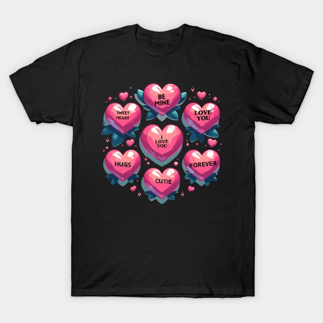 Valentine's Day Hearts T-Shirt by Graceful Designs